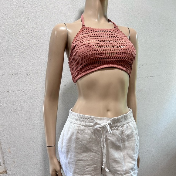 Robin Piccone Dusty Pink Crochet Bandeau - Picture 9 of 16